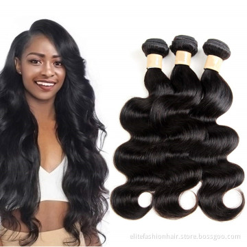 100% Unprocessed Extensions Body Weave Hair Bundles Natural Black Color double drawn Virgin Brazilian Body Wave Hair Bundles